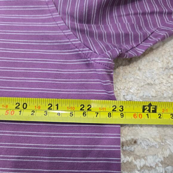 Masters Peter Millar Short Sleeve Polo Shirt Performance Cotton Purple Yellow L - Picture 6 of 7